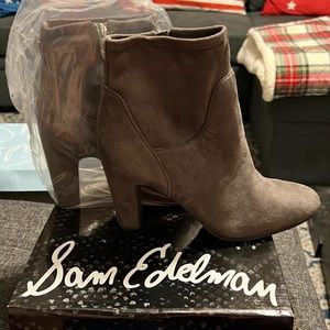 Sam Edelman Sia Booties.  Color Flint Grey.  Suede.  Size 10